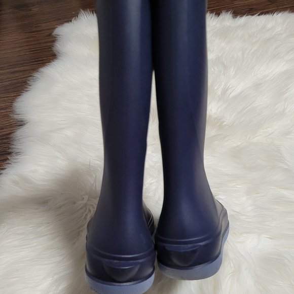 Cat & Jack Kids Rain Boots Navy Blue Rubber Pull On Waterproof Unisex 1 - Picture 2 of 8